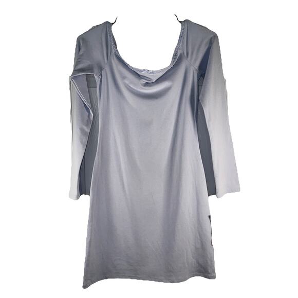Wild Fable Women’s Off Shoulder Mini Dress Light Blue Medium Long Sleeve Bodycon - Picture 2 of 6